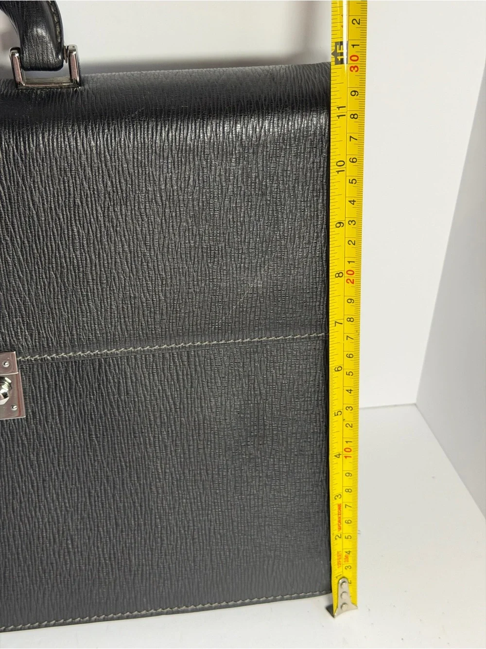 Salvatore Ferragamo Black Leather Sturdy Briefcase Business Bag